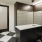 a mailroom with black walls