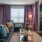 a living room with a large window
